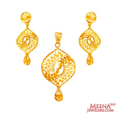 22Kt Gold Fancy Pendant Set ( Fancy Pendant Set )