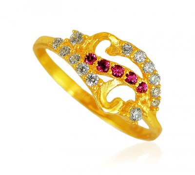 22 KT  Gold CZ Ring ( Ladies Signity Rings )
