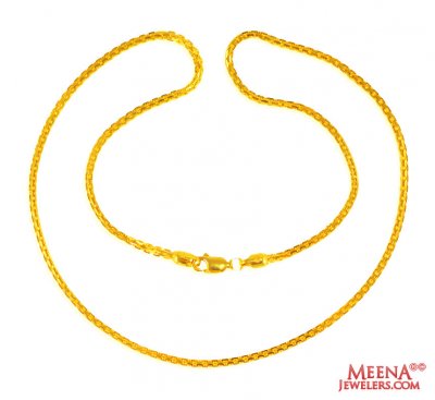 22 kt Gold Chain 18 In ( Plain Gold Chains )