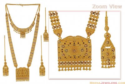Gold antique bridal set ( Bridal Necklace Sets )