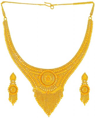 22Kt Necklace and Earrings Set ( 22 Kt Gold Sets )