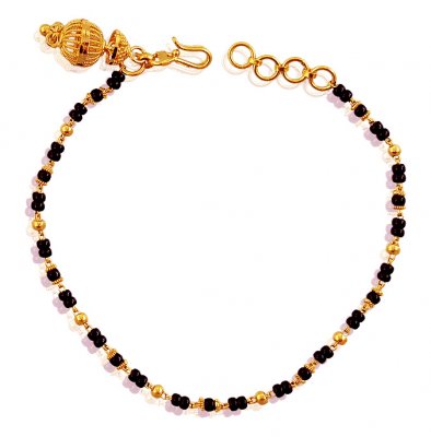 Black Beads Gold Bracelet  ( Ladies Bracelets )