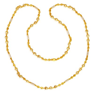 Two Tone 22Kt Gold Chain 24In ( 22Kt Long Chains (Ladies) )