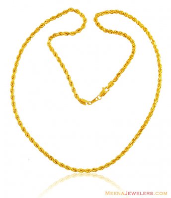 22K Solid Rope Chain ( Men`s Gold Chains )