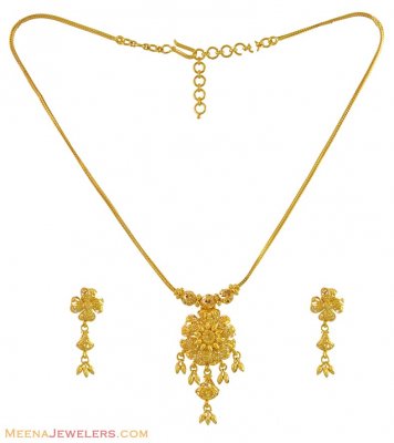 Indian Necklace Earrings Set (22Kt) ( Light Sets )