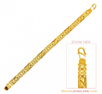 Mens Fancy Gold Bracelet (22k) - BrMb14167 - 22K Gold Men's Fancy ...