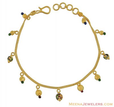 22k Meenakari Charm Bracelet ( Ladies Bracelets )