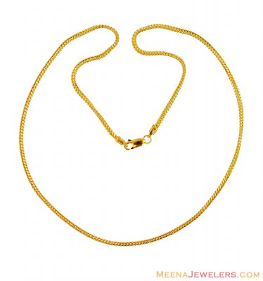 Foxtail Chain (18 inches) 22K Gold  ( Plain Gold Chains )
