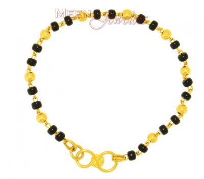 22kt gold Baby Bracelet ( Black Bead Bracelets )