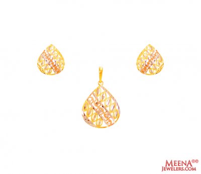 22Kt Gold Multi Tone Pendant Set ( Fancy Pendant Set )