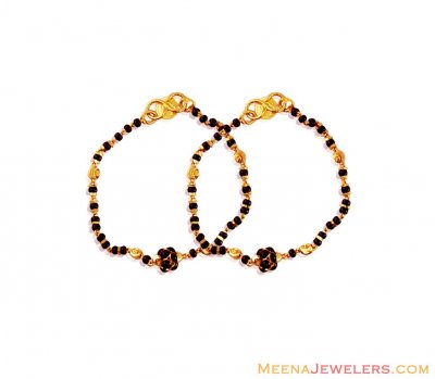 22k Black Beads Baby Maniya ( Black Bead Bracelets )
