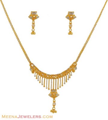 Gold TwoTone Necklace Set ( Light Sets )
