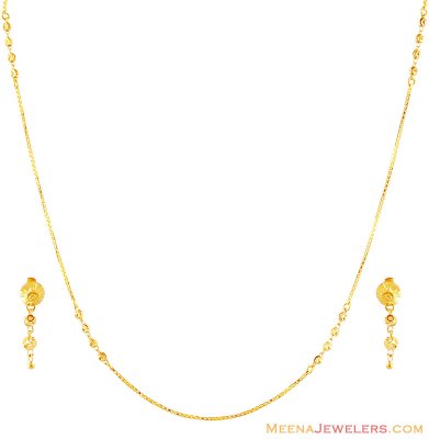 22k Gold Balls Necklace Set ( Light Sets )