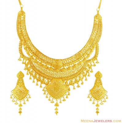 22K Designer Bridal Necklace Set - StBr12692 - 22k Exclusive yellow ...