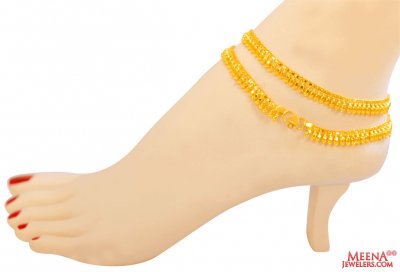 22Kt Gold Anklets (2 pc) ( Gold Anklets )