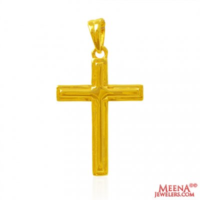 22Kt Gold Fancy Cross Pendant ( Jesus Cross Pendants )