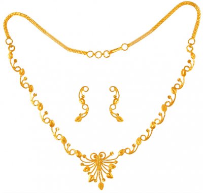 22 Kt Yellow Gold Necklace Set ( Light Sets )