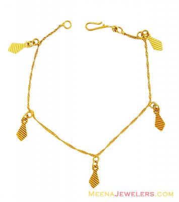 22K Gold Fancy Charm Bracelet ( Ladies Bracelets )