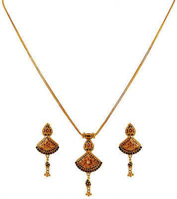 22k Indian Meena Necklace Set ( Light Sets )
