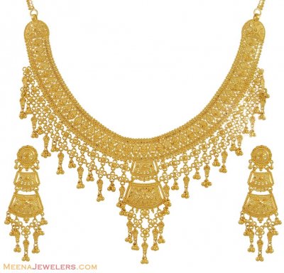 Indian Necklace Set (22K Gold) ( 22 Kt Gold Sets )