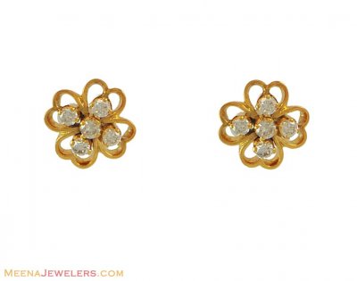 18Kt Gold Genuine Diamond Earrings ( Diamond Earrings )