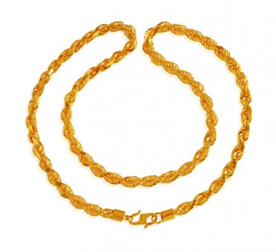 22 Karat Gold Rope Chain (22 In) - ChPl20462 - 22K Gold heavy Rope ...