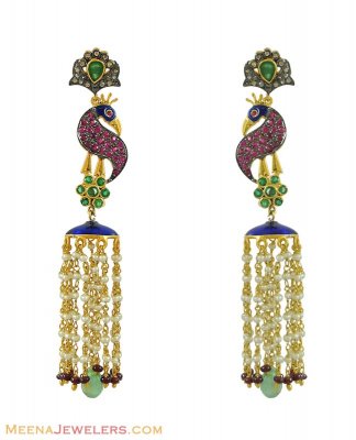 Peacock Earrings (Nizam Collection) ( Diamond Victorian Jewelry )