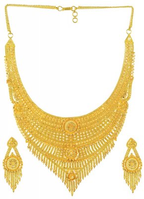 Gold Designer Necklace Set ( 22 Kt Gold Sets )