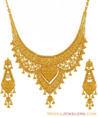 Necklace Earring Set (22K Gold) ( 22 Kt Gold Sets )