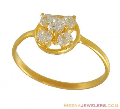 22kt Baby Gold Ring With CZ ( 22Kt Baby Rings )