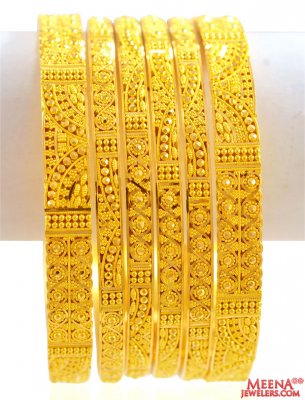 22K Yellow  Gold Bangles Set(6 Pc) ( Set of Bangles )
