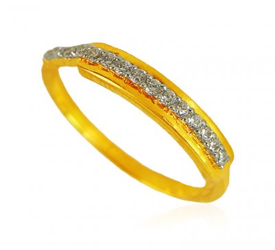 22Kt Gold Signity Stones Band ( Ladies Signity Rings )