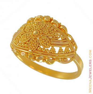 Indian Filigree Ring (22K Gold) ( Ladies Gold Ring )