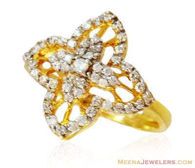 Modern Design 22k Gold ring with CZ ( Ladies Signity Rings )