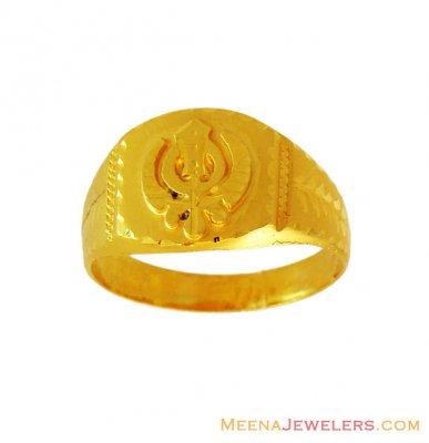 22Kt Gold Khanda Ring ( Religious Rings )