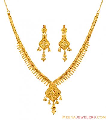 22k Fancy Necklace Earring Set ( 22 Kt Gold Sets )