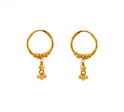 Gold Bali Earrings - ErHp18280 - 22K Gold Hoop Earrings, commonly known ...