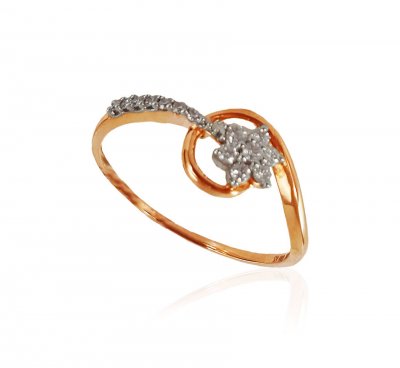 18KT Rose Gold Diamond Ring ( Diamond Rings )