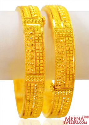 22k Gold Filigree Kada (2 Pc) ( Kadas )