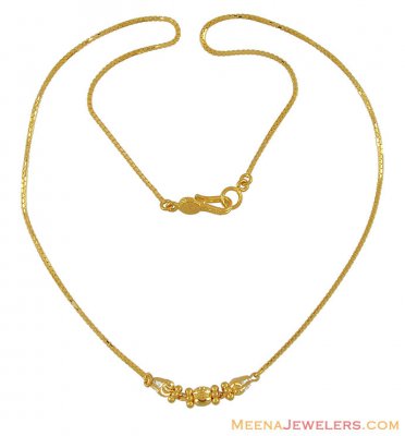 22Kt Gold Dokia Chain - ChFc7212 - 22Kt Gold dokia Necklace / Chain ...