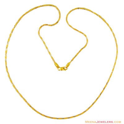 22K Fancy 2 Tone Chain (20 inches) ( Men`s Gold Chains )