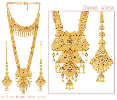 Indian Rani Haar (22Kt Gold) ( Bridal Necklace Sets )