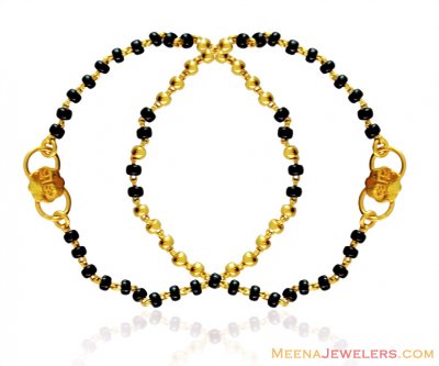 Gold Black Beads Baby Mania ( Black Bead Bracelets )