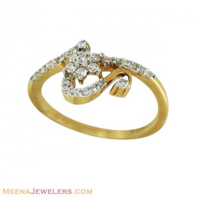 18k Floral Fancy Diamond Ring ( Diamond Rings )