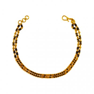 22 Kt Gold Black Beads Bracelet  ( Ladies Bracelets )