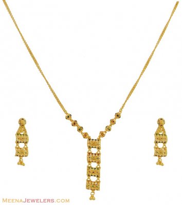 22Kt Gold Fancy Necklace Set ( Light Sets )