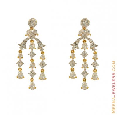 22Kt Gold Signity Earrings ( Long Earrings )