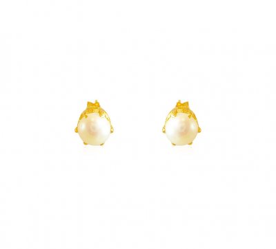 22K Gold Pearl Earrings ( Precious Stone Earrings )