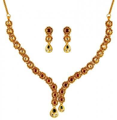 22kt kundan earing set ( Antique Necklace Sets )