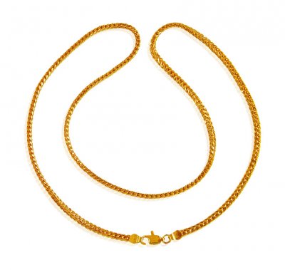 22K Gold Fox Tail Chain 20 In ( Men`s Gold Chains )